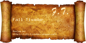 Fall Tivadar névjegykártya