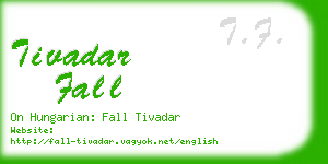 tivadar fall business card